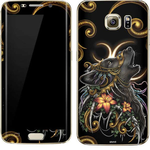 Wolf Howling by Sarah Richter Galaxy S7 Edge Skin