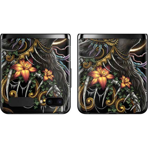Wolf Howling by Sarah Richter Galaxy Z Flip Skin