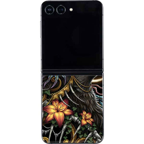 Wolf Howling by Sarah Richter Galaxy Z Flip5 5G Skin