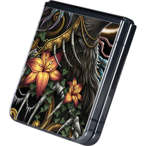 Wolf Howling by Sarah Richter Galaxy Z Flip5 5G Skin