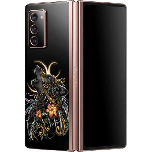 Wolf Howling by Sarah Richter Galaxy Z Fold2 5G Skin