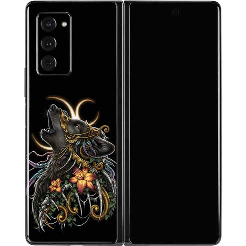 Wolf Howling by Sarah Richter Galaxy Z Fold2 5G Skin
