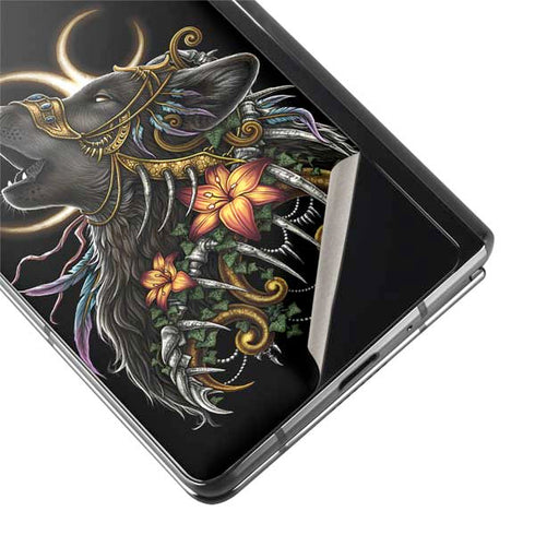 Wolf Howling by Sarah Richter Galaxy Z Fold2 5G Skin