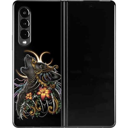 Wolf Howling by Sarah Richter Galaxy Z Fold3 5G Skin
