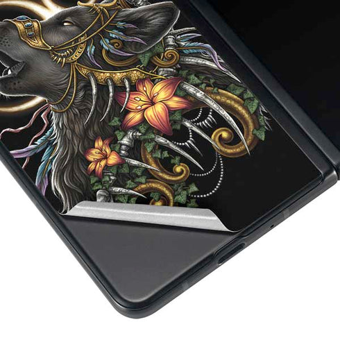 Wolf Howling by Sarah Richter Galaxy Z Fold3 5G Skin