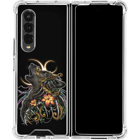 Wolf Howling by Sarah Richter Galaxy Z Fold4 5G Clear Case