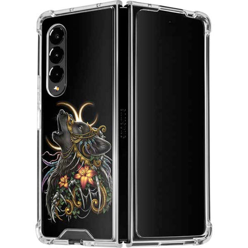 Wolf Howling by Sarah Richter Galaxy Z Fold4 5G Clear Case