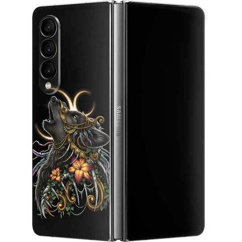 Wolf Howling by Sarah Richter Galaxy Z Fold4 5G Skin