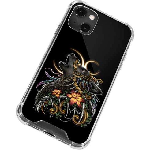 Wolf Howling by Sarah Richter iPhone 14 Plus Clear Case