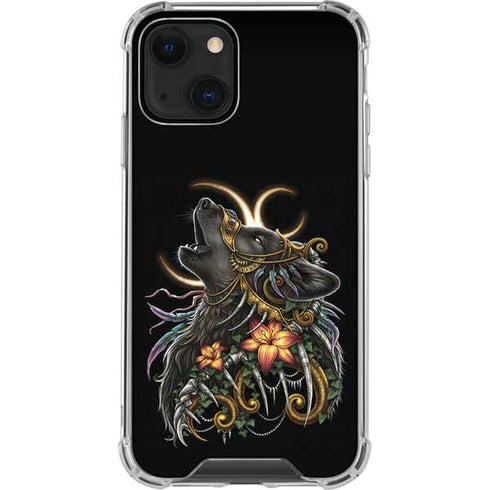 Wolf Howling by Sarah Richter iPhone 14 Plus Clear Case