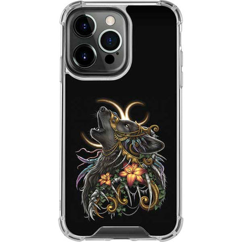 Wolf Howling by Sarah Richter iPhone 14 Pro Clear Case
