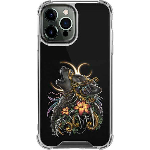 Wolf Howling by Sarah Richter iPhone 14 Pro Max Clear Case