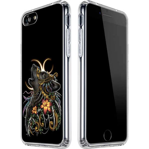 Wolf Howling by Sarah Richter iPhone SE (2nd & 3rd Gen) Clear Case