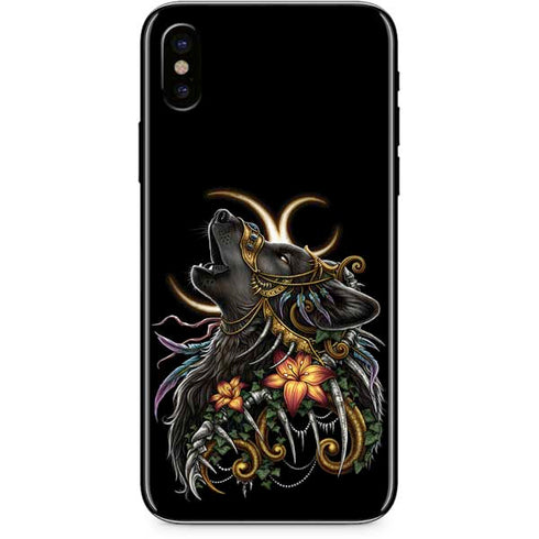 Wolf Howling by Sarah Richter iPhone XS Skin