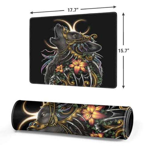 Wolf Howling by Sarah Richter Gaming Mouse Pad
