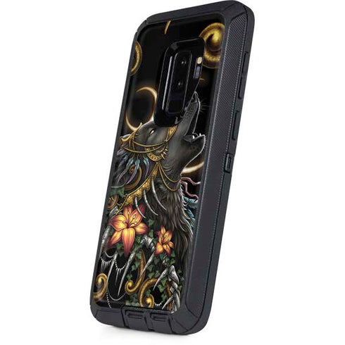 Wolf Howling by Sarah Richter Otterbox Defender Galaxy Skin