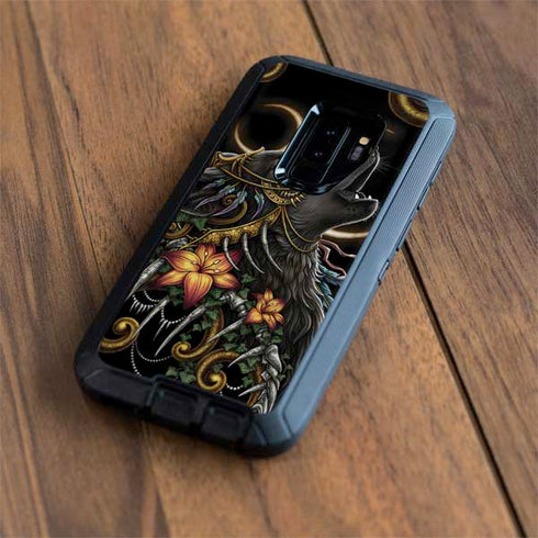 Wolf Howling by Sarah Richter Otterbox Defender Galaxy Skin