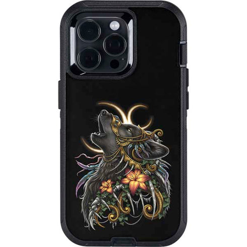 Wolf Howling by Sarah Richter Otterbox Defender iPhone Skin