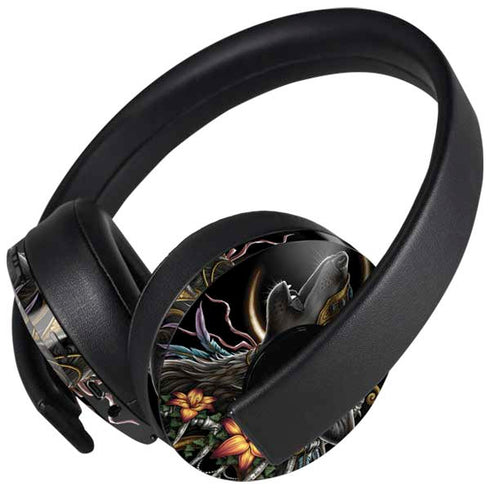 Wolf Howling by Sarah Richter PlayStation 4 Gold Wireless Headset Skin