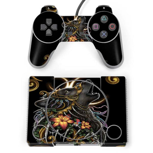 Wolf Howling by Sarah Richter PlayStation Classic Bundle Skin