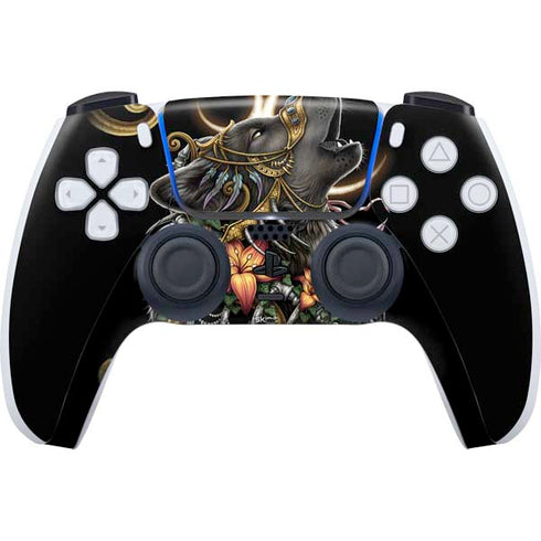 Wolf Howling by Sarah Richter PS5 Controller Skin