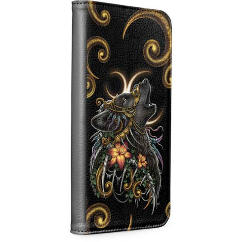 Wolf Howling by Sarah Richter iPhone 15 Pro Folio Case