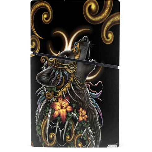 Wolf Howling by Sarah Richter PS5 Slim Digital Edition Bundle Skin