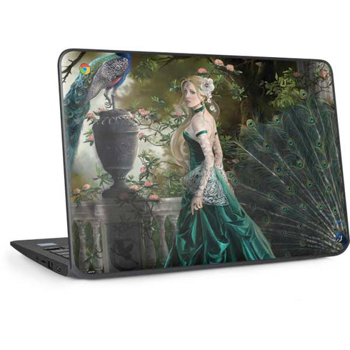 Woman with Peacocks by Nene Thomas HP Chromebook Skin