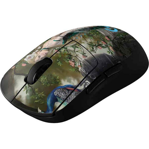 Woman with Peacocks by Nene Thomas G Pro Wireless Gaming Mouse Skin