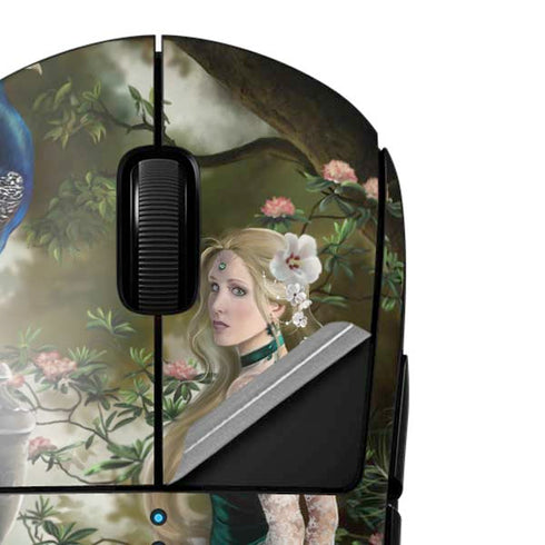 Woman with Peacocks by Nene Thomas G Pro Wireless Gaming Mouse Skin