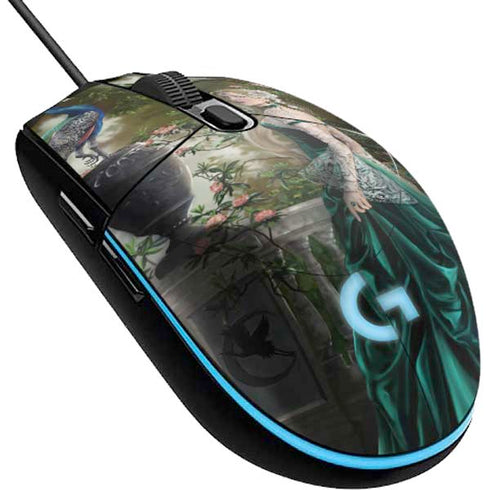 Woman with Peacocks by Nene Thomas G203 Prodigy RGB Wired Gaming Mouse Skin