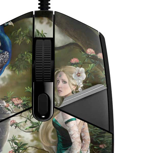 Woman with Peacocks by Nene Thomas G203 Prodigy RGB Wired Gaming Mouse Skin