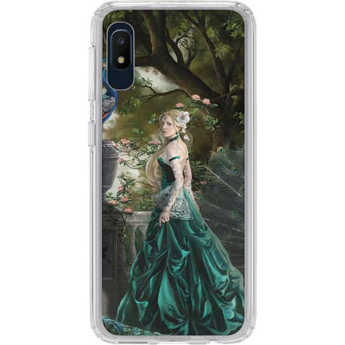 Woman with Peacocks by Nene Thomas Galaxy A10e Clear Case