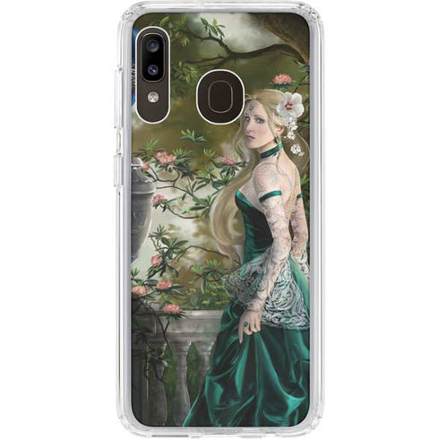 Woman with Peacocks by Nene Thomas Galaxy A20 Clear Case