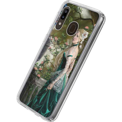 Woman with Peacocks by Nene Thomas Galaxy A20 Clear Case