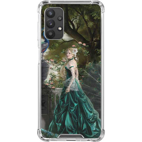 Woman with Peacocks by Nene Thomas Galaxy A32 5G Clear Case