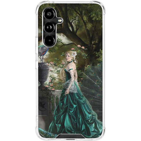 Woman with Peacocks by Nene Thomas Galaxy A54 5G Clear Case
