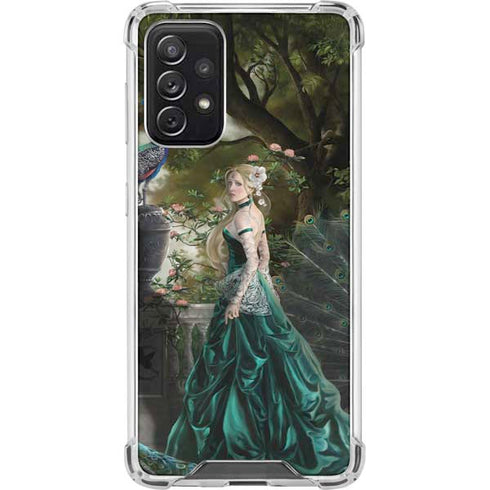 Woman with Peacocks by Nene Thomas Galaxy A72 5G Clear Case