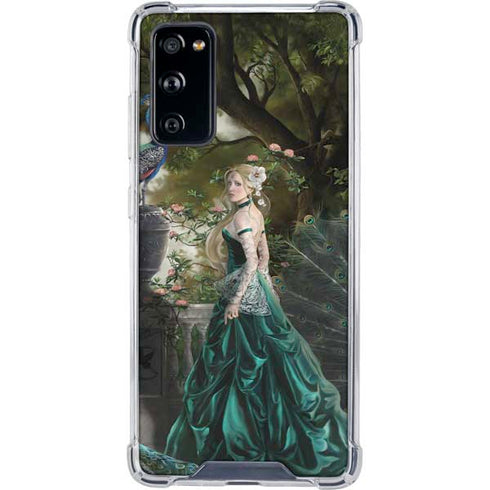 Woman with Peacocks by Nene Thomas Galaxy S20 FE Clear Case