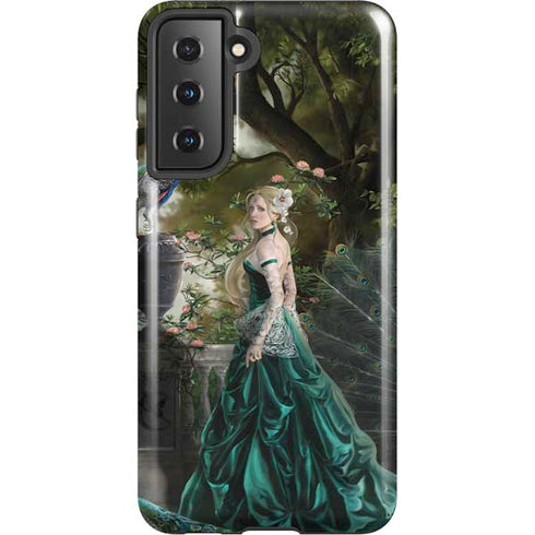 Woman with Peacocks by Nene Thomas Galaxy S21 5G Pro Case