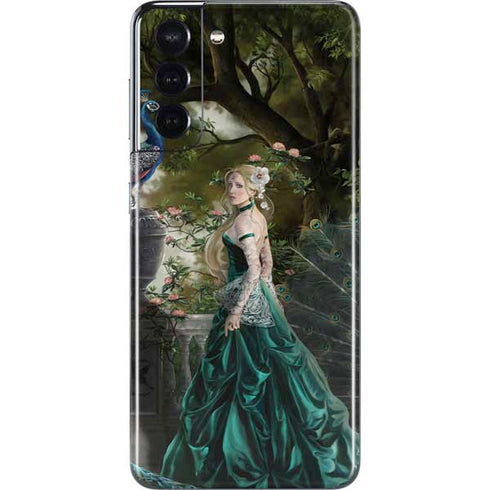 Woman with Peacocks by Nene Thomas Galaxy S21 5G Skin