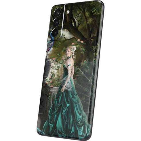 Woman with Peacocks by Nene Thomas Galaxy S21 5G Skin