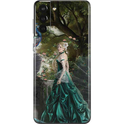 Woman with Peacocks by Nene Thomas Galaxy S21 Plus 5G Skin