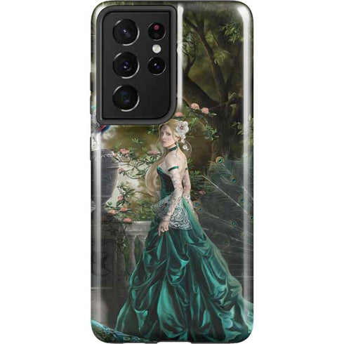 Woman with Peacocks by Nene Thomas Galaxy S21 Ultra 5G Pro Case