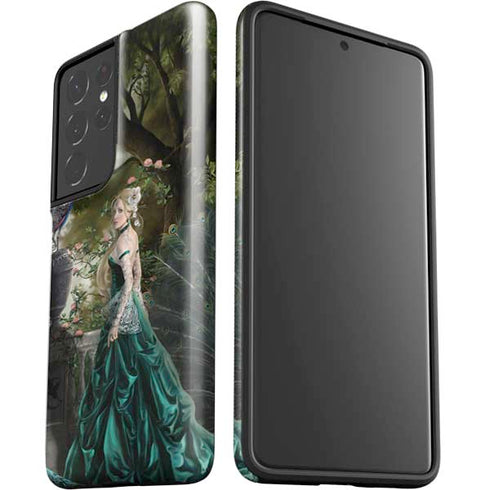 Woman with Peacocks by Nene Thomas Galaxy S21 Ultra 5G Pro Case