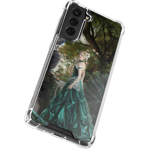 Woman with Peacocks by Nene Thomas Galaxy S22 Clear Case