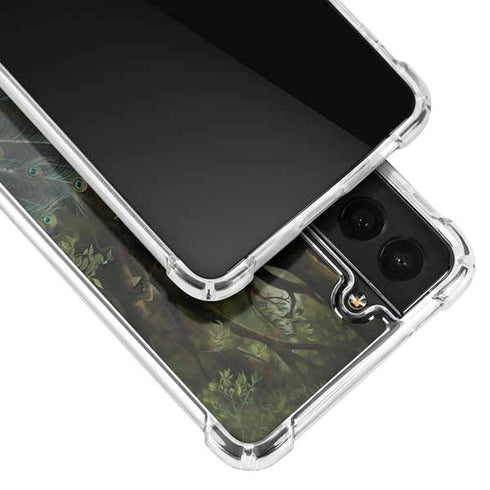 Woman with Peacocks by Nene Thomas Galaxy S22 Plus Clear Case