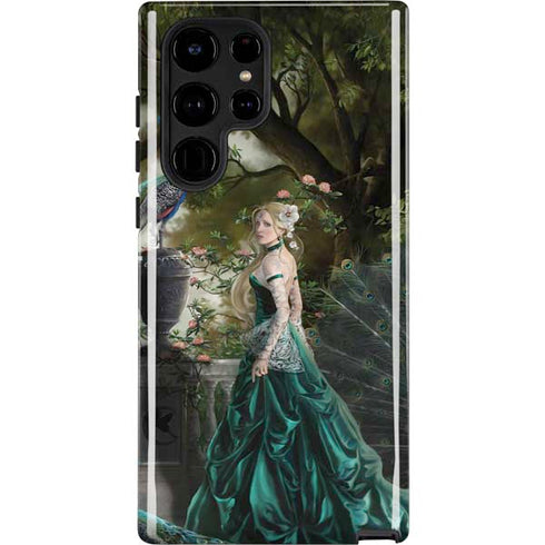 Woman with Peacocks by Nene Thomas Galaxy S22 Ultra Pro Case