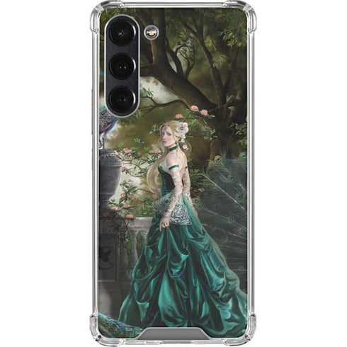 Woman with Peacocks by Nene Thomas Galaxy S23 Plus Clear Case