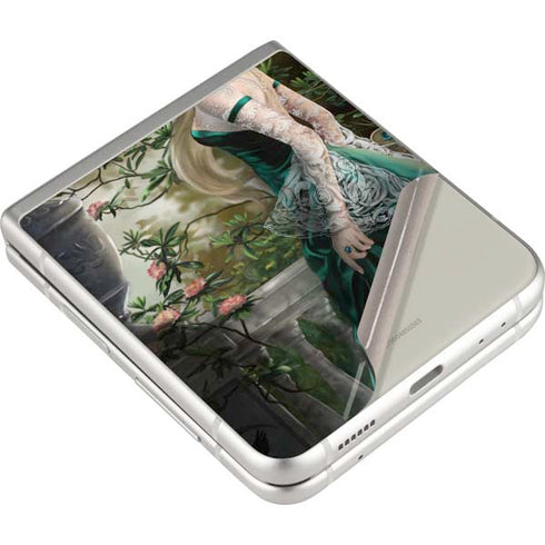 Woman with Peacocks by Nene Thomas Galaxy Z Flip3 5G Skin